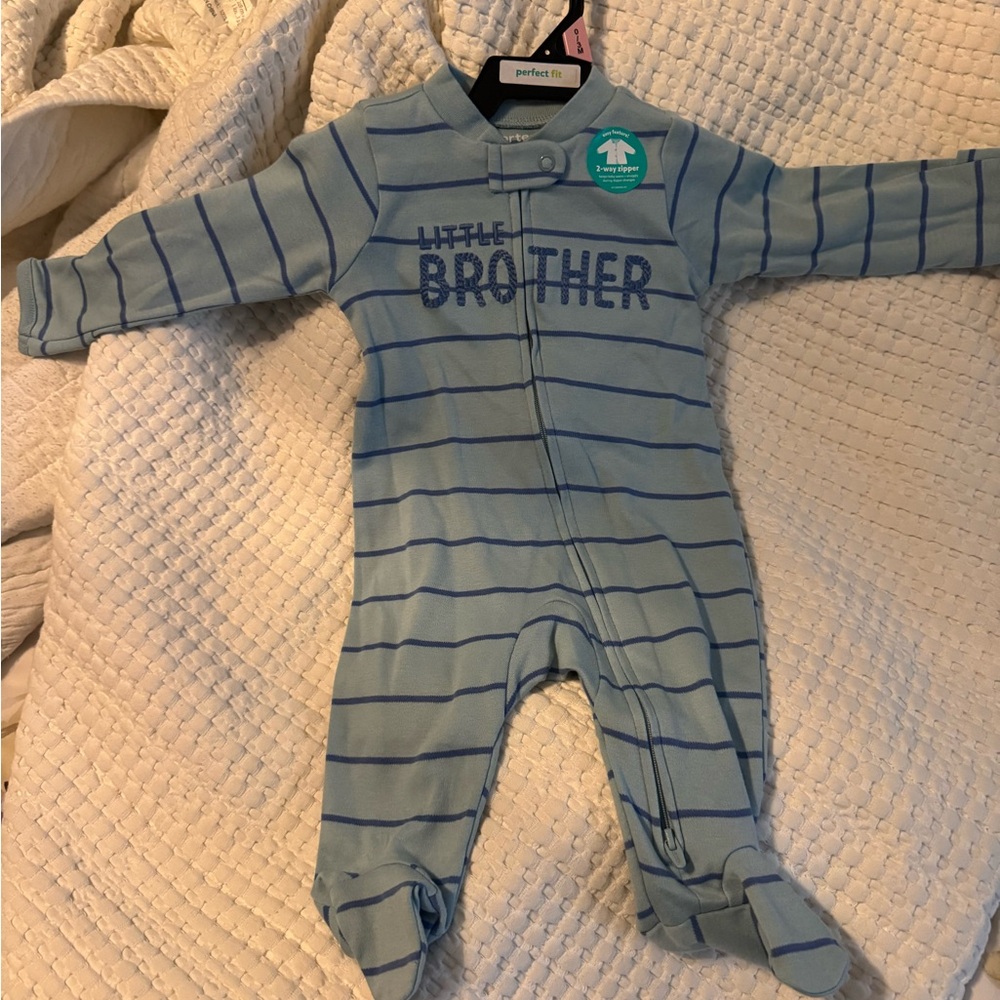 Carter's Blue Striped Footie One Piece